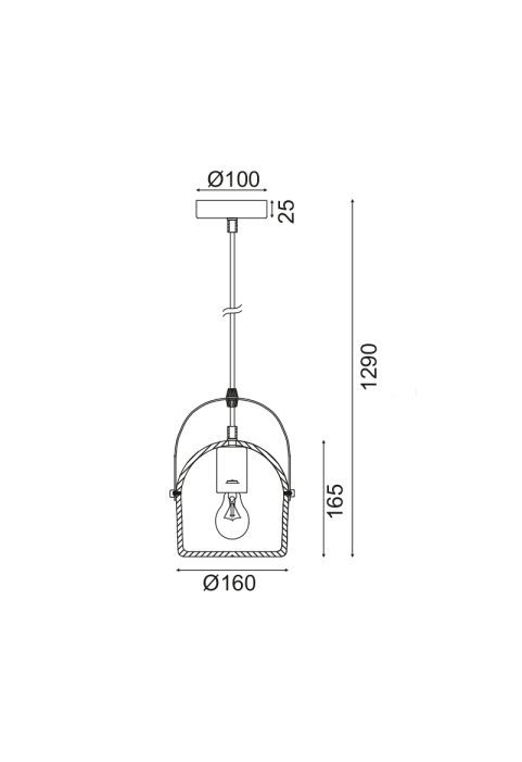 ПЕНДЕЛ ЛЕД 1ΧΕ27 ЧЕРНО ЦИМЕНТ D16XH130CM CARAMELO