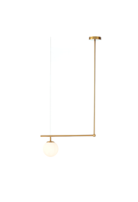  ПОЛИЛЕЙ ACA LIGHTIG 1ΧΕ27 МЕТАЛНА + ОПАЛ СТЪКЛО 56X15XH115CM 