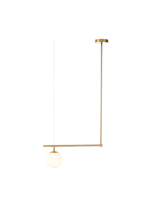  ПОЛИЛЕЙ ACA LIGHTIG 1ΧΕ27 МЕТАЛНА + ОПАЛ СТЪКЛО 56X15XH115CM 