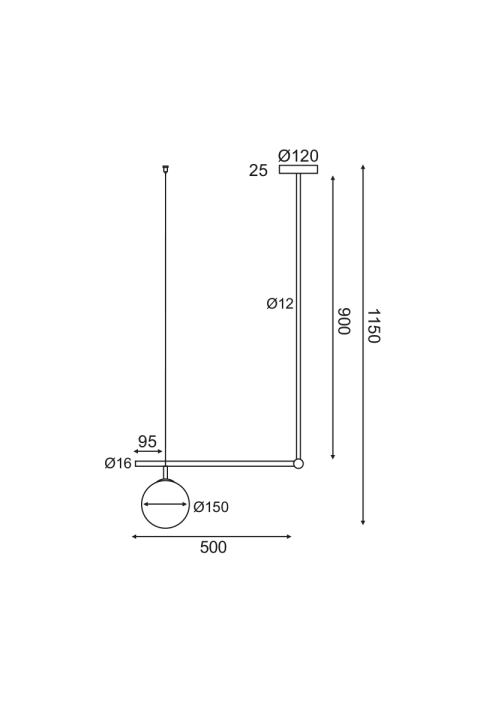  ПОЛИЛЕЙ ACA LIGHTIG 1ΧΕ27 МЕТАЛНА + ОПАЛ СТЪКЛО 56X15XH115CM 