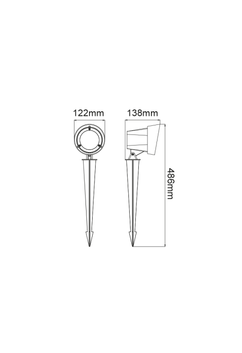 LED COB SPOT LUMINAIRE & SPIKE 19W 1400LM 40° 230V AC 3.000K DARK GREY CRI80 IP65 30.000HRS