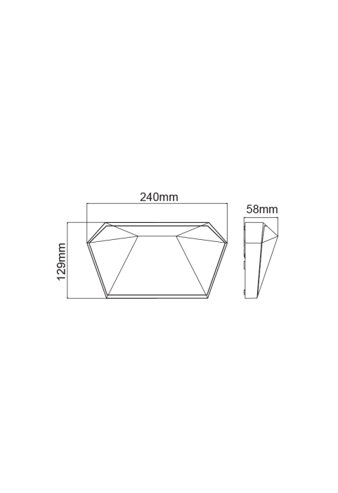 ^LED SMD WALL LUMINAIRE 10W 400LM 120° 230V AC 3.000K DARK GREY CRI80 IP65 30.000HRS