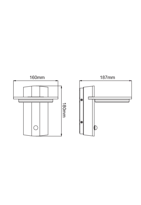 ^LED SMD WALL LUMINAIRE 13W 780LM 145° 230V AC 3.000K DARK GREY CRI80 IP65 30.000HRS