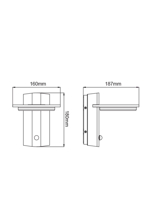 LED SMD WALL SENSOR LUMINAIRE 7W 440LM 145° 230V AC 3.000K DARK GREY CRI80 IP54 30.000HRS
