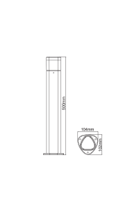 LED градински стълб ACA LIGHTING LG3702G-500 EDEN
