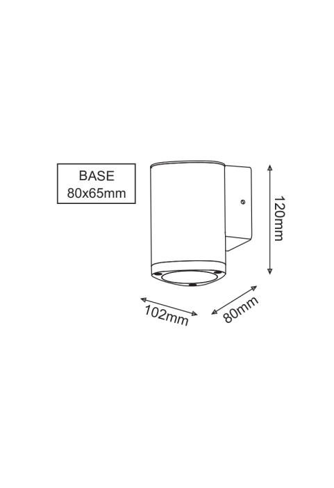 ^LED HP WALL LUMINAIRE 3W 150LM 50° 230V AC 3.000K DARK GREY CRI80 IP54 30.000HRS