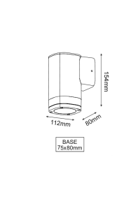 ФАСАДЕН АПЛИК 230V AC DARK GREY IP54 MAX.35W