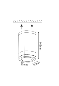 ^GU10 CEILING LUMINAIRE 230V AC DARK GREY IP54 MAX.35W