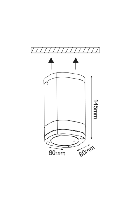 ^GU10 CEILING LUMINAIRE 230V AC DARK GREY IP54 MAX.35W