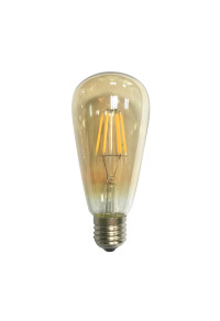 LED FILAMENT E27 ST64 AMBER 8W 2700K 230V AC 880LM RA80