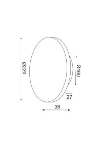 АПЛИК ЛЕД 10W 3000Κ 800LM ТЪМНА.КАФЯВА КОЖА MDF КРЪГ Φ22ΧΗ3,6CM ECLIPSE