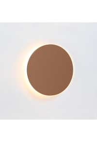 АПЛИК ЛЕД 0W 3000Κ 800LM СВЕТЛА.КАФЯВА КОЖА MDF КРЪГ Φ22ΧΗ3,6CM ECLIPSE