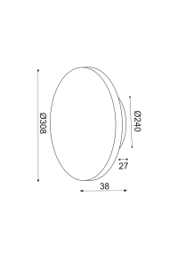 АПЛИК ЛЕД 15W 3000Κ 1200LM ТЪМНА.КАФЯВА КОЖА MDF КРЪГ Φ30ΧΗ3,6CM ECLIPSE
