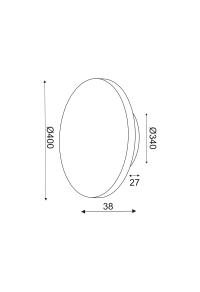 АПЛИК ЛЕД 24W 3000Κ 1920LM ТЪМНА.КАФЯВА КОЖА MDF КРЪГ Φ40ΧΗ3,6CM ECLIPSE