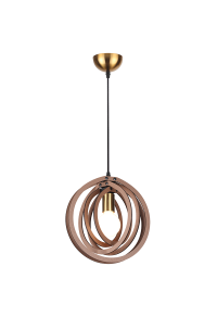 ПЕНДЕЛ 1ΧΕ27 СВЕТЛА.КАФЯВА КОЖА MDF D29XH100CM TRITON