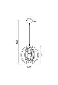 ПЕНДЕЛ 1ΧΕ27 СВЕТЛА.КАФЯВА КОЖА MDF D29XH100CM TRITON