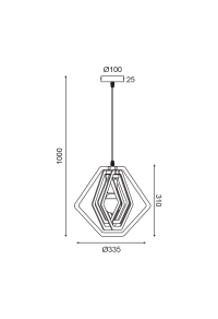 ПЕНДЕЛ 1ΧΕ27 ТЪМНА.КАФЯВА КОЖА MDF D34XH100CM TRITON