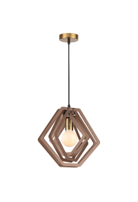 ПЕНДЕЛ  1ΧΕ27 СВЕТЛА.КАФЯВА КОЖА MDF D34XH100CM TRITON