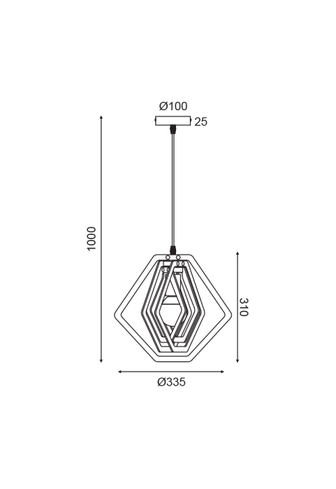 ПЕНДЕЛ  1ΧΕ27 СВЕТЛА.КАФЯВА КОЖА MDF D34XH100CM TRITON