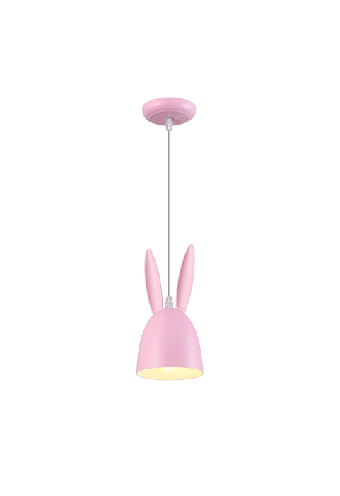 ДЕТСКИ ПЕНДЕЛ 1ΧΕ27 РОЗОВО МЕТАЛНО  D12XH100CM BUNNY