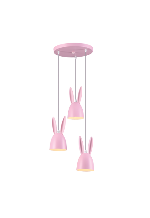 ДЕТСКИ ПЕНДЕЛ LUMINAIRE 3ΧΕ27 PINK META D35XH100CM BUNNY