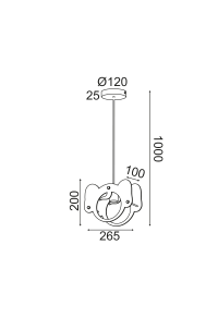 ПЕНДЕЛ ЛЕД 1ΧΕ27 СЛОНЧЕ MDF 27X10XH100CM FARMA