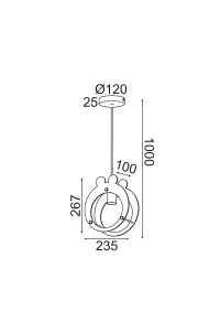 ПЕНДЕЛ ЛЕД 1ΧΕ27 ЖАБА MDF 24X10XH100CM FARMA