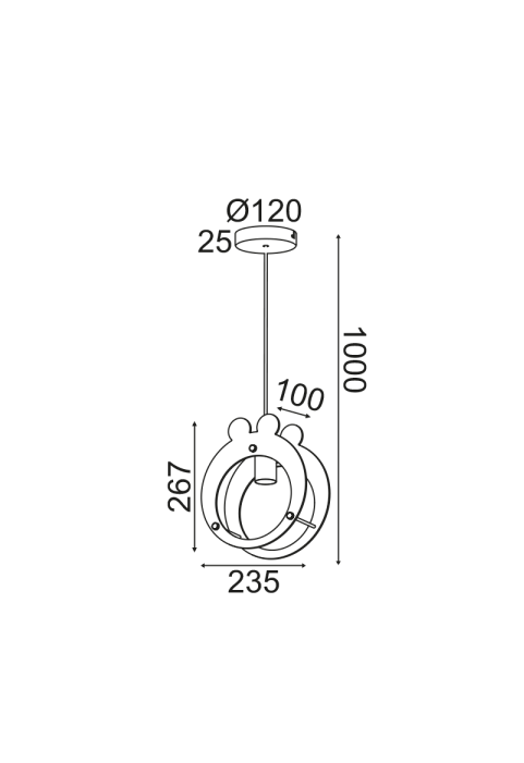 ПЕНДЕЛ ЛЕД 1ΧΕ27 ЖАБА MDF 24X10XH100CM FARMA