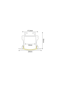 BROOK ALUMINUM PROFILE P116 WITH OPAL PC DIFFUSER 2m/pc