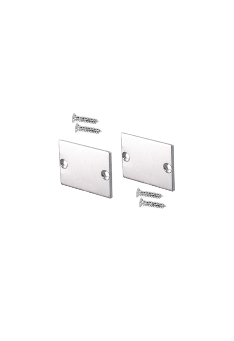 SET OF METAL END CAPS FOR PROFILE P217, 2 PCS WITHOUT HOLE 