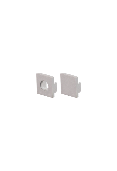SET OF GREY PLASTIC END CAPS FOR P121, P122, P123 1PC WITH HOLE & 1PC WITHOUT HOLE 