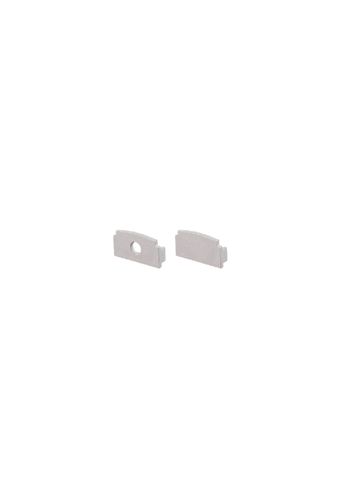 SET OF GREY PLASTIC END CAPS FOR P125 1PC WITH HOLE & 1PC WITHOUT HOLE 