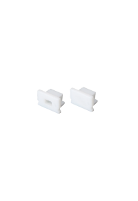 SET OF WHITE PLASTIC END CAPS FOR P127 1PC WITH HOLE & 1PC WITHOUT HOLE 