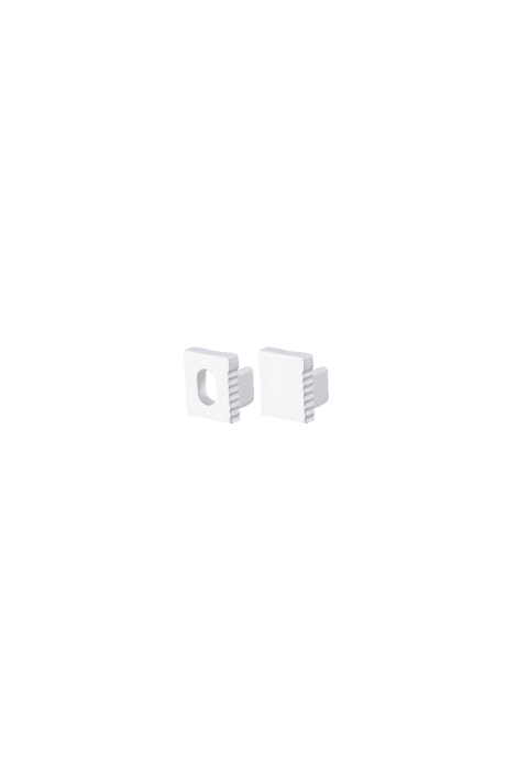 SET OF WHITE PLASTIC END CAPS FOR P178 1PC WITH HOLE & 1PC WITHOUT HOLE 