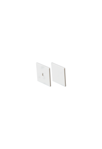 SET OF WHITE PLASTIC END CAPS FOR PROFILE P132, 1 WITHOUT HOLE & 1 WITH HOLE
