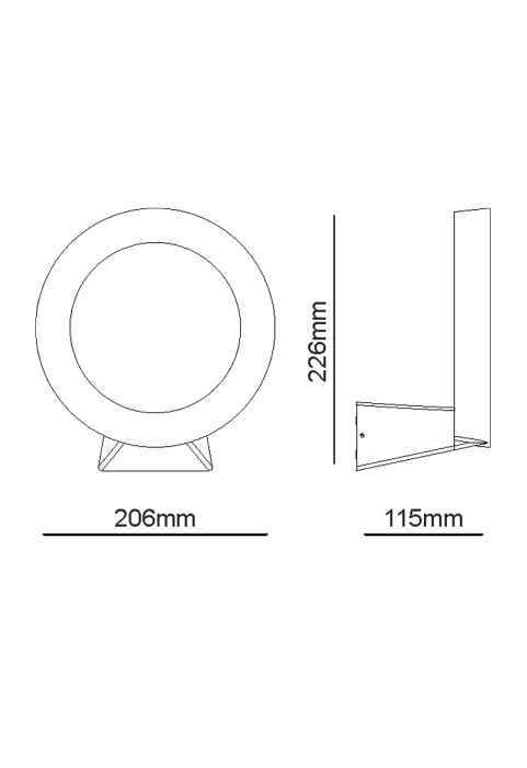 LED SMD WALL LUMINAIRE 8W 220LM 110° 230V AC 3.000K DARK GREY CRI80 IP54 30.000HRS