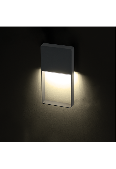 LED SMD WALL LUMINAIRE 4W 240LM 120° 230V AC 3.000K DARK GREY CRI80 IP54 30.000HRS