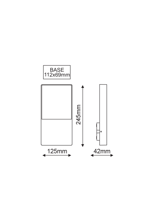 LED SMD WALL LUMINAIRE 4W 240LM 120° 230V AC 3.000K DARK GREY CRI80 IP54 30.000HRS
