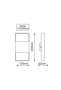 LED SMD WALL LUMINAIRE 8W 320LM 120° 230V AC 3.000K DARK GREY CRI80 IP54 30.000HRS