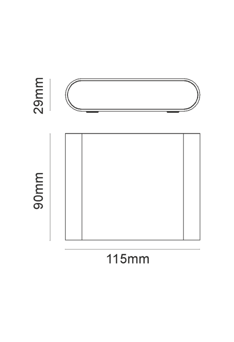 LED SMD WALL LUMINAIRE 7W 310LM 60° 230V AC 3.000K DARK GREY CRI80 IP54 30.000HRS