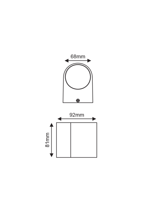 ^LED HP WALL LUMINAIRE 4W 230LM 40° 230V AC 3.000K DARK GREY CRI80 IP65 30.000HRS