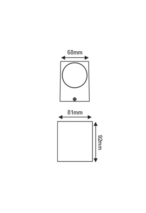 ^GU10 WALL LUMINAIRE 230V AC GOLDEN BLACK IP65 MAX.35W
