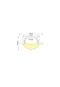 PHASE OUT ESME ALUMINUM PROFILE P101 WITH SEMI-CLEAR 60o PC DIFFUSER 2m/pc