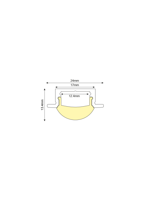 PHASE OUT ESME ALUMINUM PROFILE P101 WITH SEMI-CLEAR 60o PC DIFFUSER 2m/pc