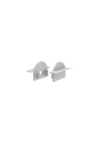 PHASE OUT SET OF GREY PLASTIC END CAPS FOR P101, 1 WITHOUT HOLE & 1 WITH HOLE