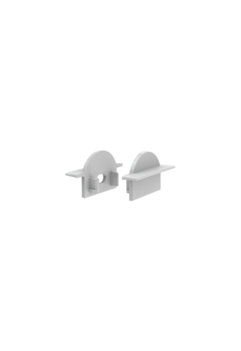PHASE OUT SET OF GREY PLASTIC END CAPS FOR P101, 1 WITHOUT HOLE & 1 WITH HOLE