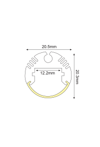 CIRC ALUMINUM PROFILE P8N WITH OPAL DIFFUSER 2m/pc