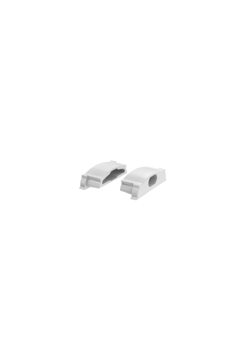 SET OF GREY PLASTIC END CAPS FOR P114N, 2PCS  WITH HOLE	 	 