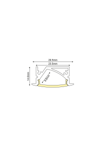 LEVI ALUMINUM PROFILE P191 WITH OPAL PC DIFFUSER 2m/pc