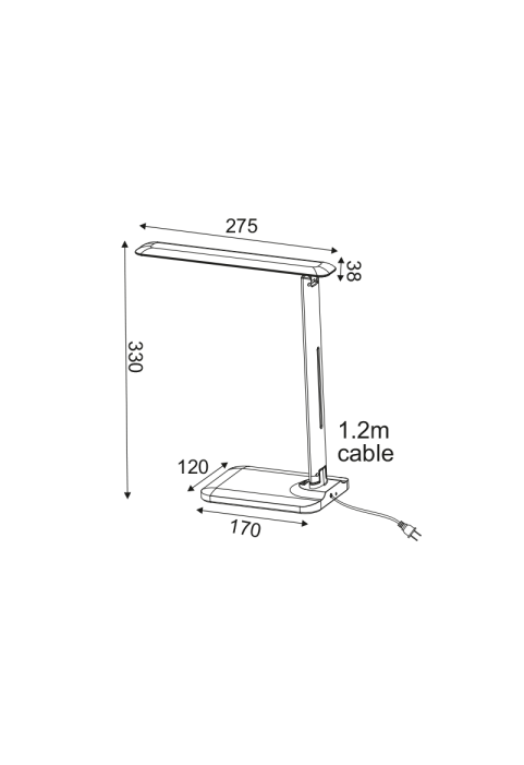 НАСТОЛНА ЛАМПА ЛЕД 5W ЧЕРНО CCT 320LM+TOUCH SWITCH+WIRELESS/USB CHARGER  FUTUR2